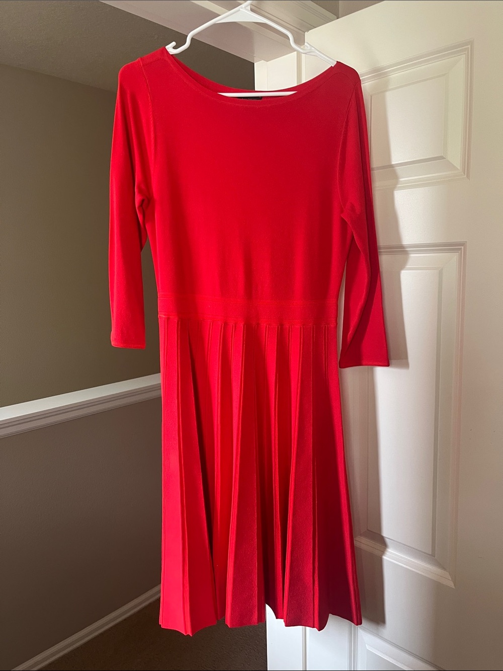 Ann Taylor Red Fit-and-Flare Dress - Women